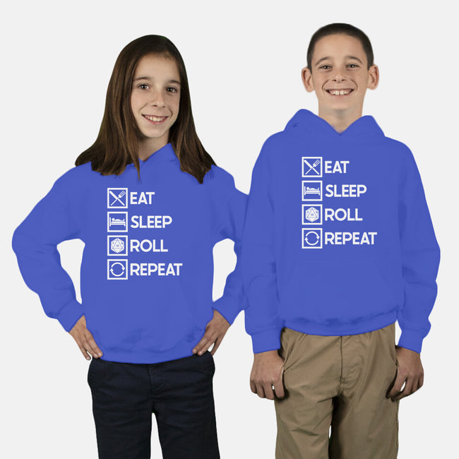 Eat Sleep Roll-youth pullover sweatshirt-Nickbeta Designs