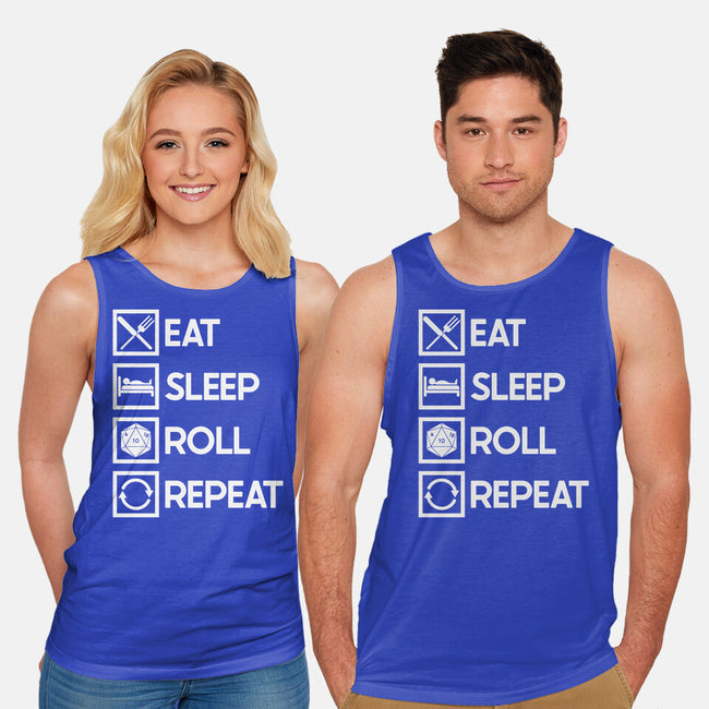 Eat Sleep Roll-unisex basic tank-Nickbeta Designs
