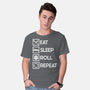 Eat Sleep Roll-mens basic tee-Nickbeta Designs