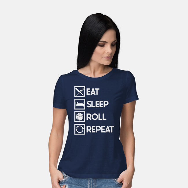 Eat Sleep Roll-womens basic tee-Nickbeta Designs