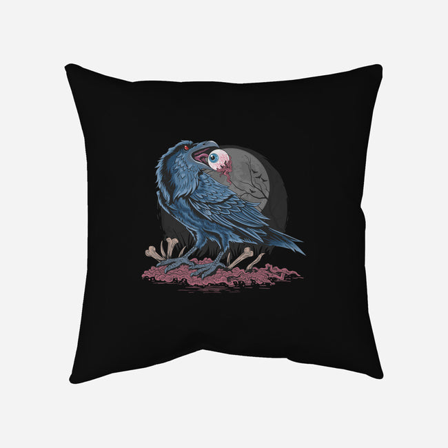 Crow Eat Eyes-none removable cover throw pillow-Faissal Thomas