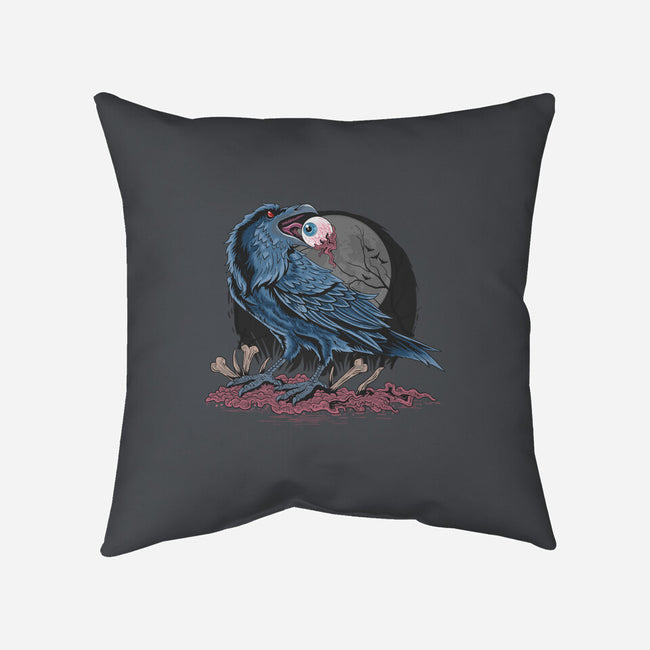 Crow Eat Eyes-none removable cover throw pillow-Faissal Thomas