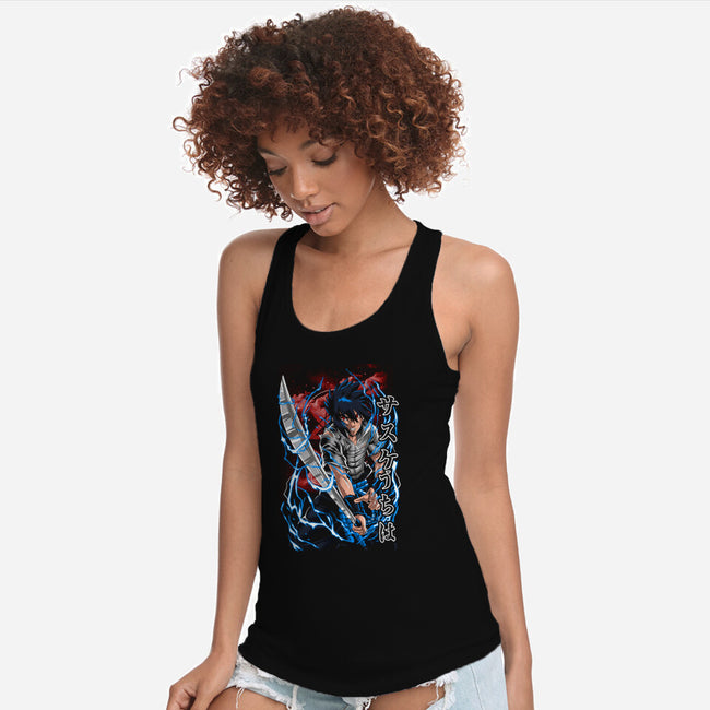 The Blade of Uchiha-womens racerback tank-Knegosfield