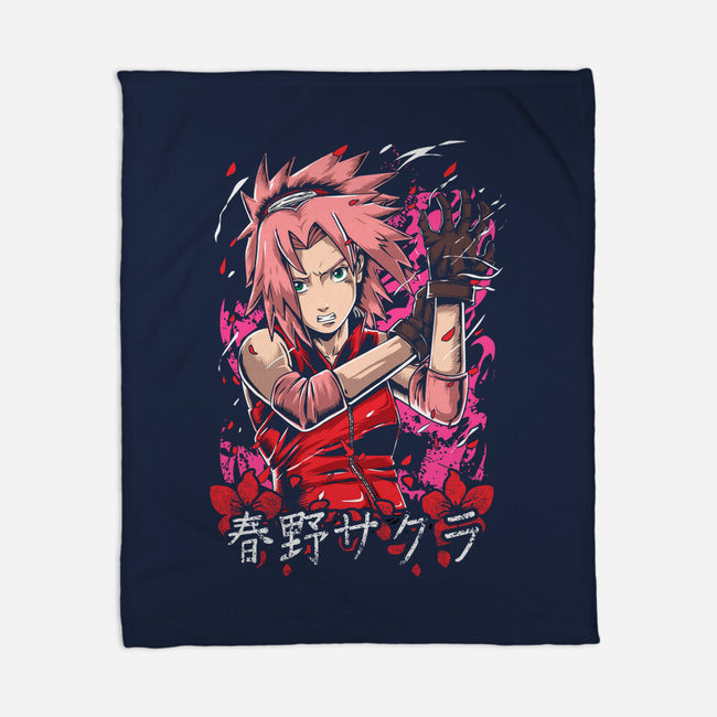The Rage Of Sakura-none fleece blanket-Knegosfield