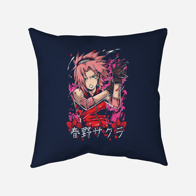 The Rage Of Sakura-none removable cover w insert throw pillow-Knegosfield