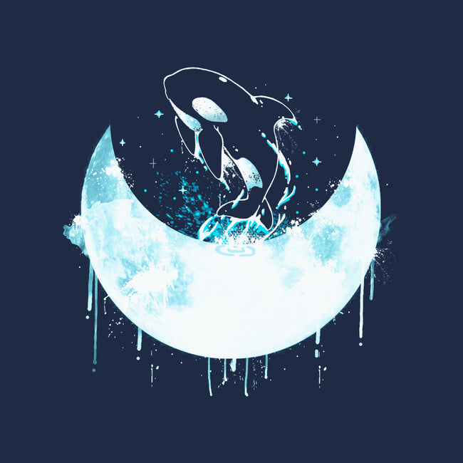 Moon Whale-none polyester shower curtain-Vallina84