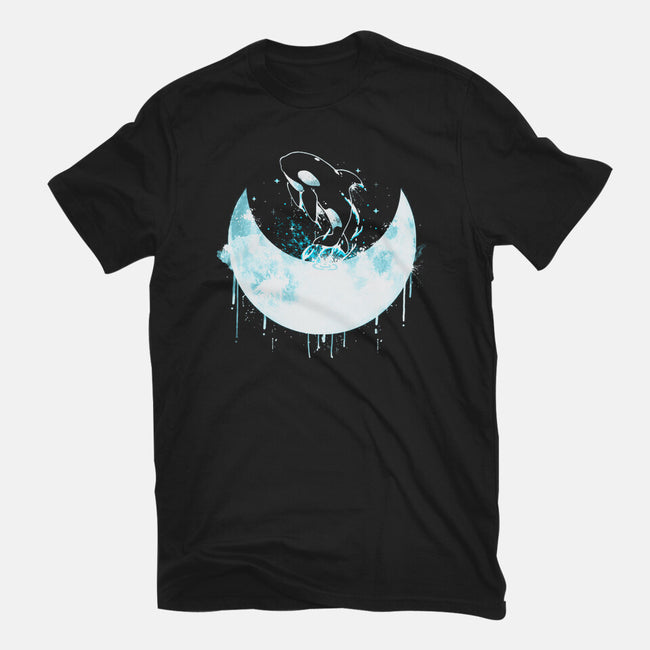 Moon Whale-womens basic tee-Vallina84