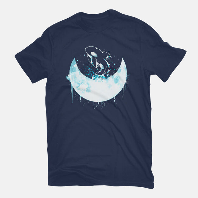 Moon Whale-womens basic tee-Vallina84