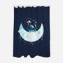 Moon Whale-none polyester shower curtain-Vallina84