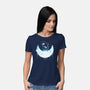 Moon Whale-womens basic tee-Vallina84