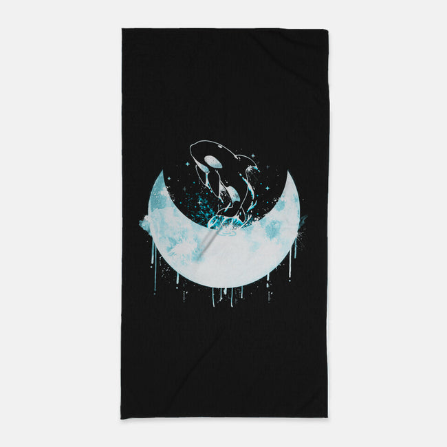 Moon Whale-none beach towel-Vallina84