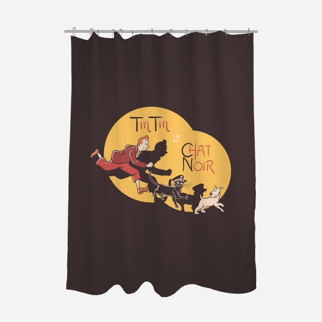 TinTin Le Chat Noir-none polyester shower curtain-tobefonseca