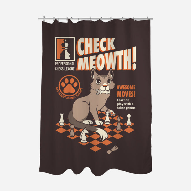 Check-Meowth Cat Chess-none polyester shower curtain-tobefonseca