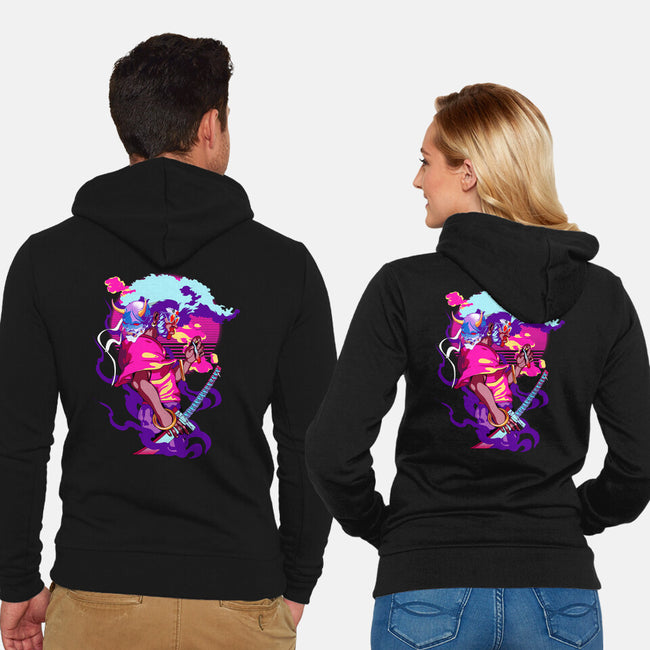 Afro Neon-unisex zip-up sweatshirt-heydale