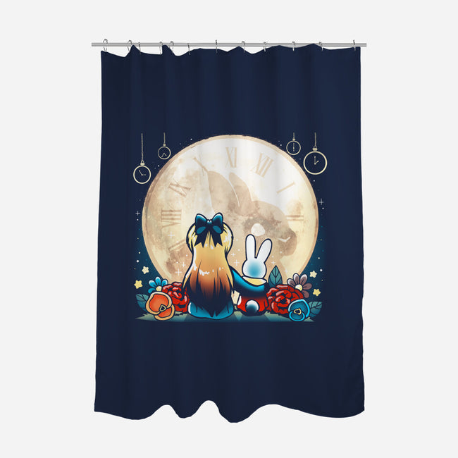 Wonder Moon-none polyester shower curtain-Vallina84