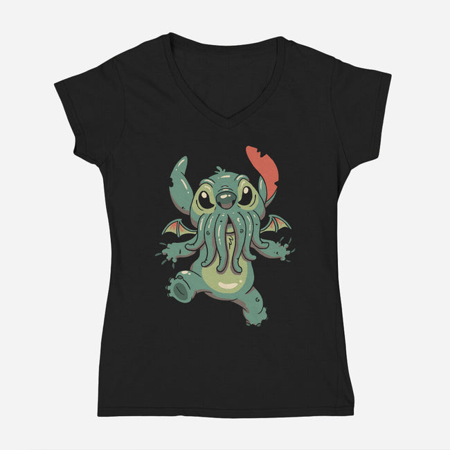 Alien Cthulhu-womens v-neck tee-vp021
