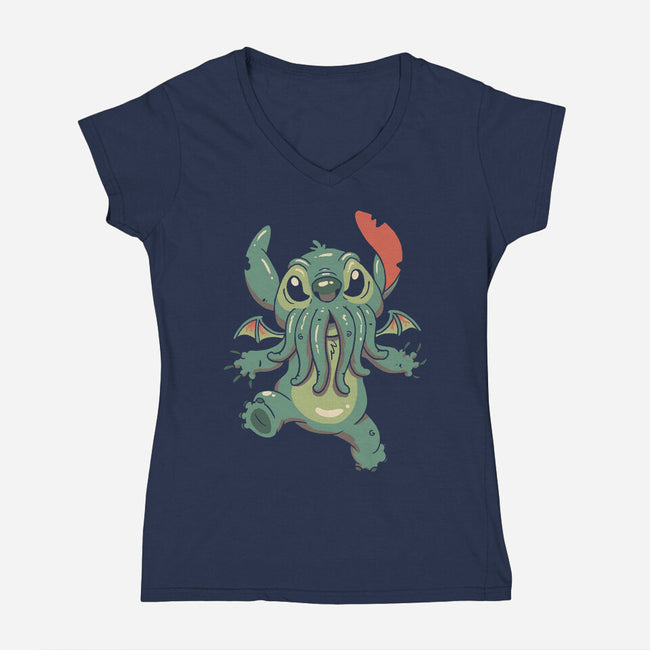 Alien Cthulhu-womens v-neck tee-vp021