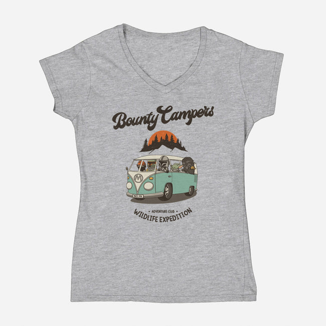 Bounty Campers-womens v-neck tee-retrodivision