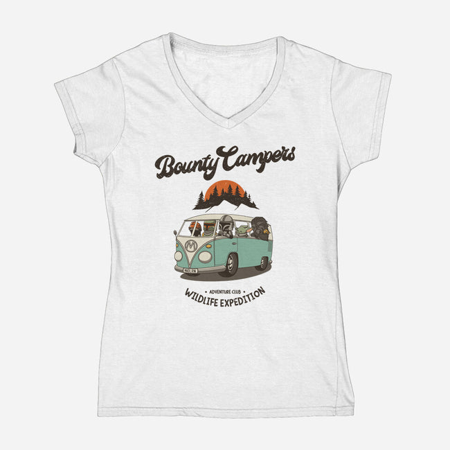 Bounty Campers-womens v-neck tee-retrodivision