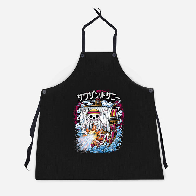 Pirate Ship Power-unisex kitchen apron-NSDESIGNS