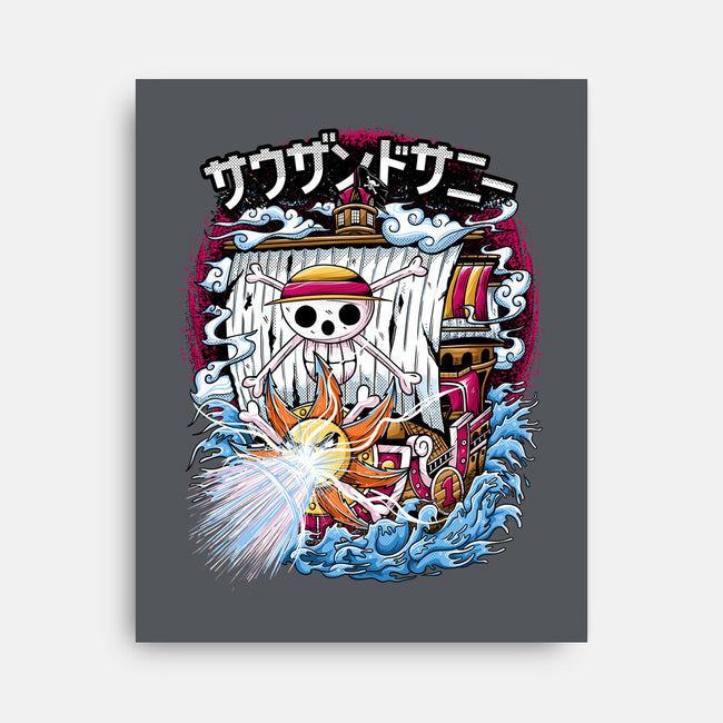 Pirate Ship Power-none stretched canvas-NSDESIGNS