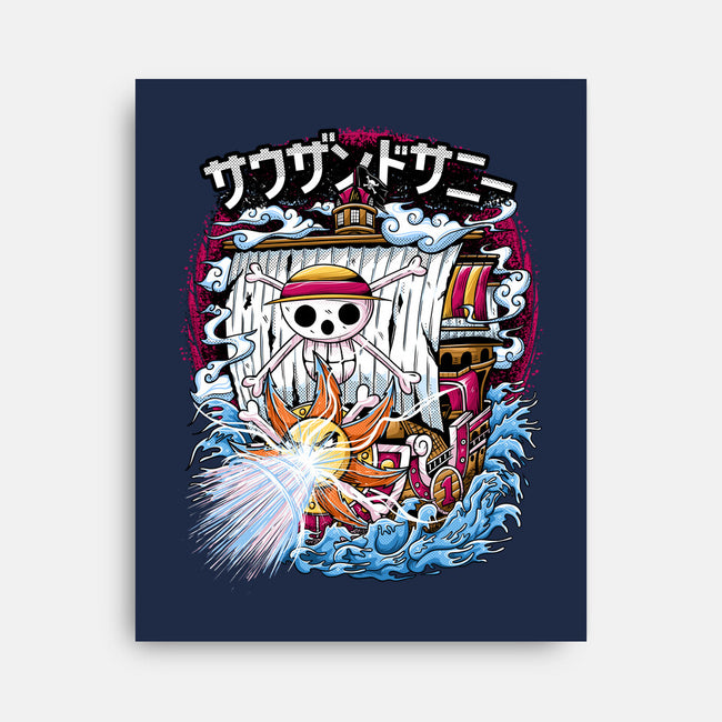Pirate Ship Power-none stretched canvas-NSDESIGNS