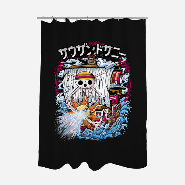 Pirate Ship Power-none polyester shower curtain-NSDESIGNS