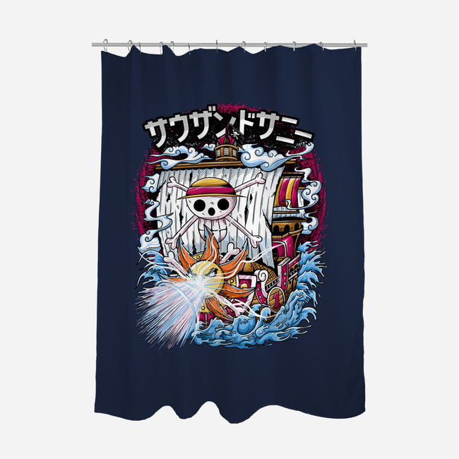 Pirate Ship Power-none polyester shower curtain-NSDESIGNS