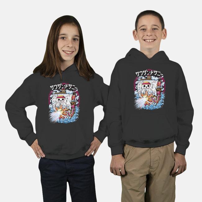 Pirate Ship Power-youth pullover sweatshirt-NSDESIGNS