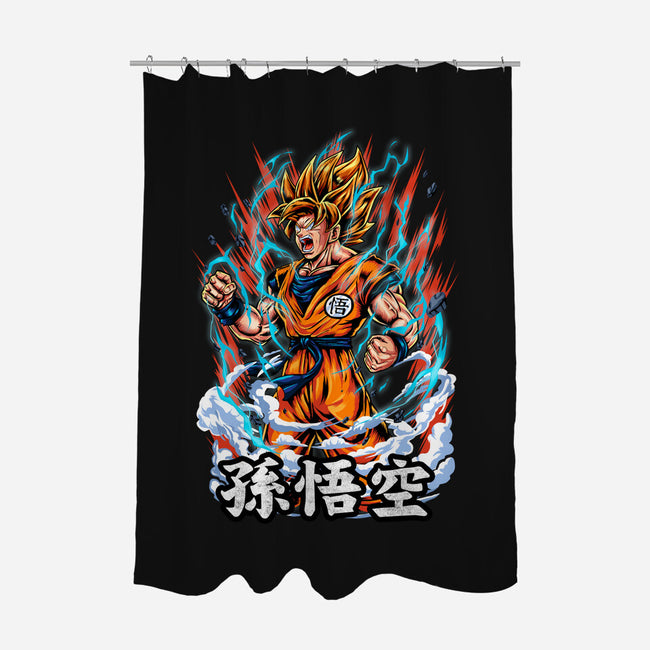 The Rage Of The Super Saiyan-none polyester shower curtain-Knegosfield