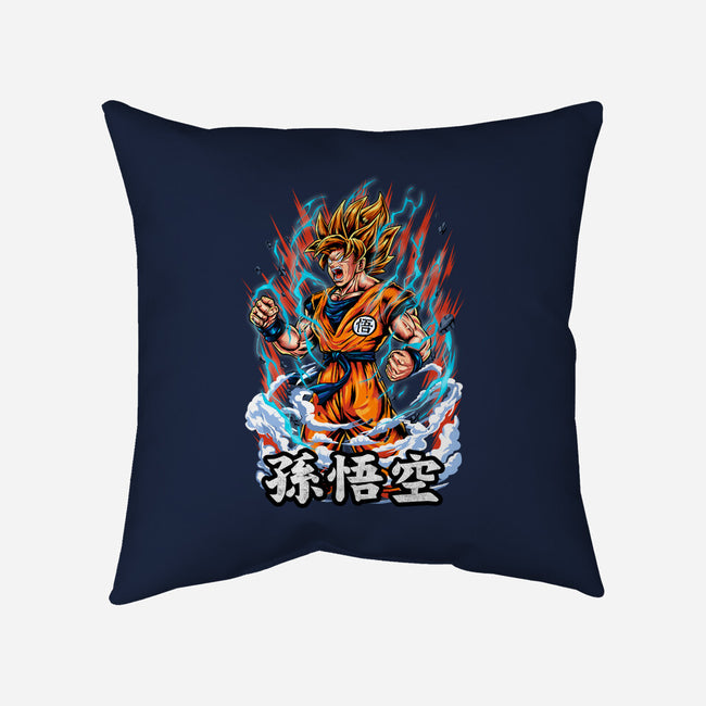 The Rage Of The Super Saiyan-none removable cover w insert throw pillow-Knegosfield