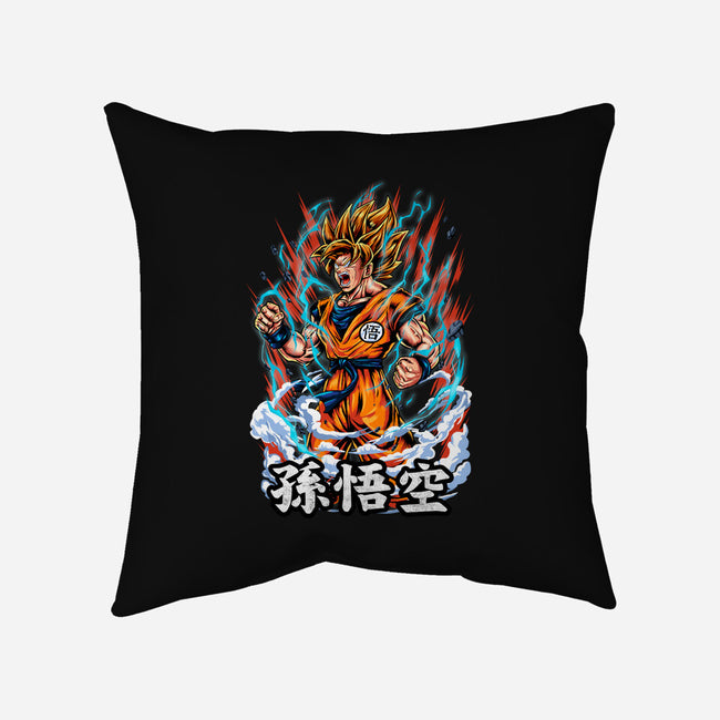 The Rage Of The Super Saiyan-none removable cover throw pillow-Knegosfield