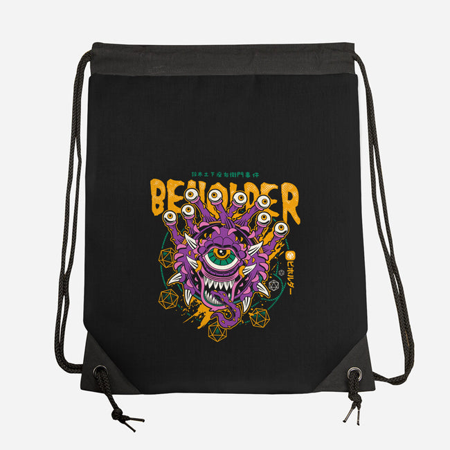 Beholder-none drawstring bag-Logozaste
