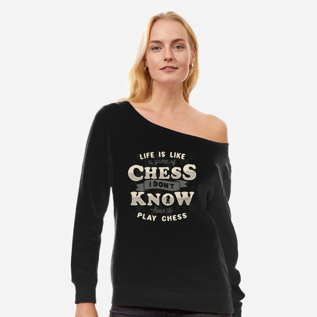 Game Of Chess-womens off shoulder sweatshirt-tobefonseca