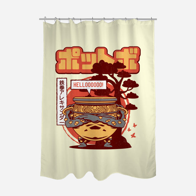 Warrior Jar Japanese Landscape-none polyester shower curtain-Logozaste