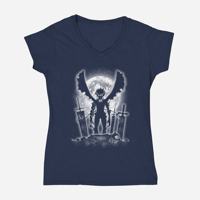 Moonlight Devil-womens v-neck tee-fanfreak1