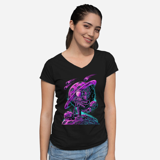 Scooter Space-womens v-neck tee-alanside