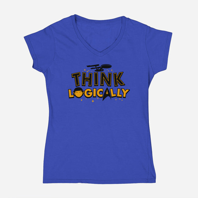 Think Logically-womens v-neck tee-Boggs Nicolas