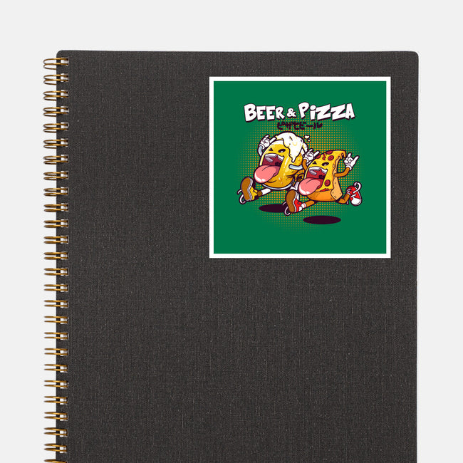 Beer And Pizza Buds-none glossy sticker-mankeeboi