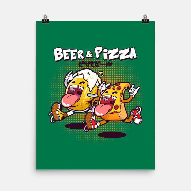 Beer And Pizza Buds-none matte poster-mankeeboi