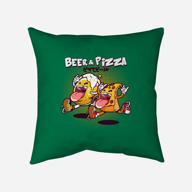 Beer And Pizza Buds-none removable cover w insert throw pillow-mankeeboi