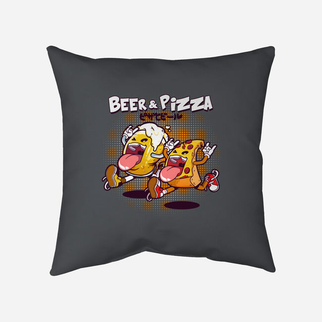 Beer And Pizza Buds-none removable cover throw pillow-mankeeboi