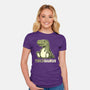 Tiredsaurus-womens fitted tee-eduely