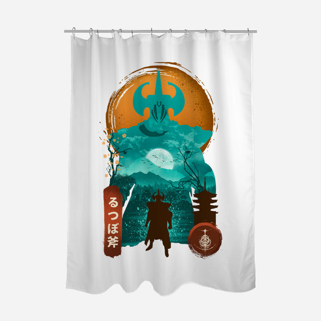 Crucible Axe Ukiyo-none polyester shower curtain-hirolabs