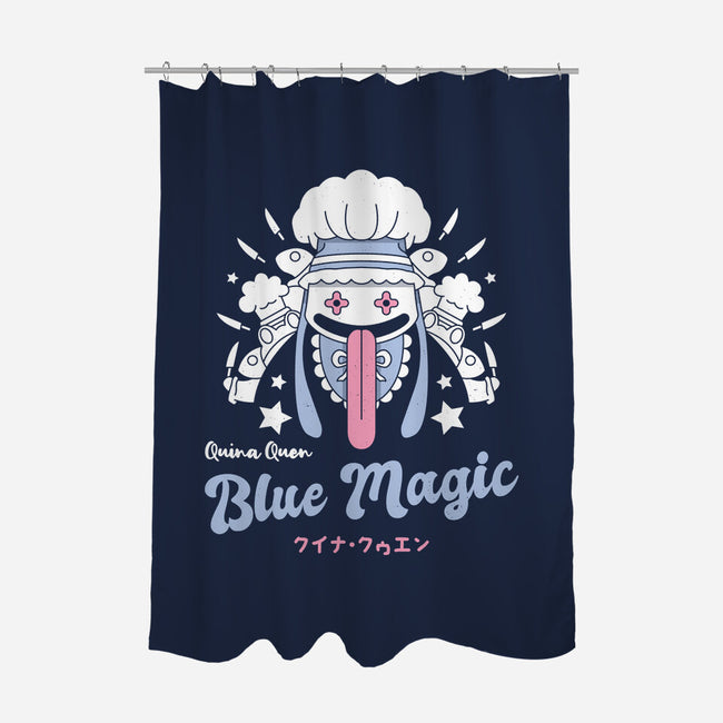 Quina Blue Magic-none polyester shower curtain-Logozaste