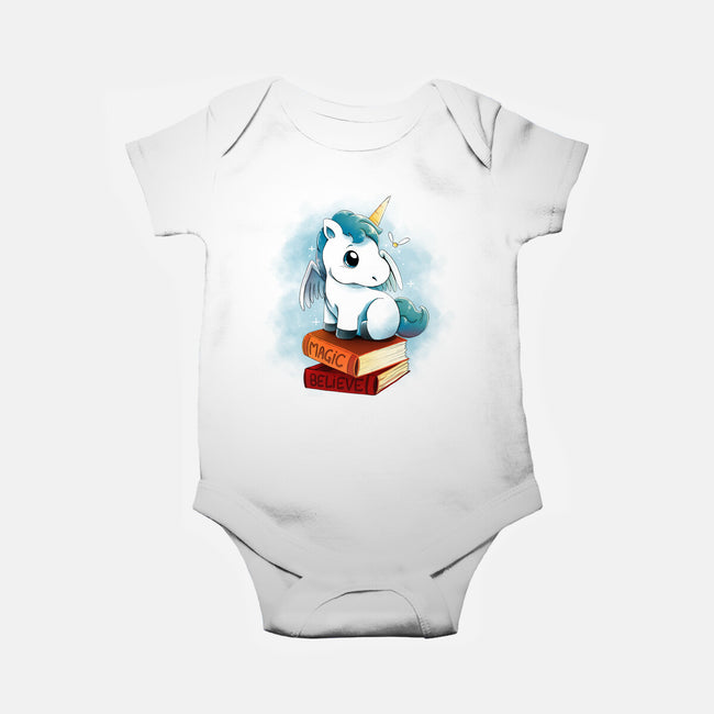 Unicorns And Books-baby basic onesie-Vallina84