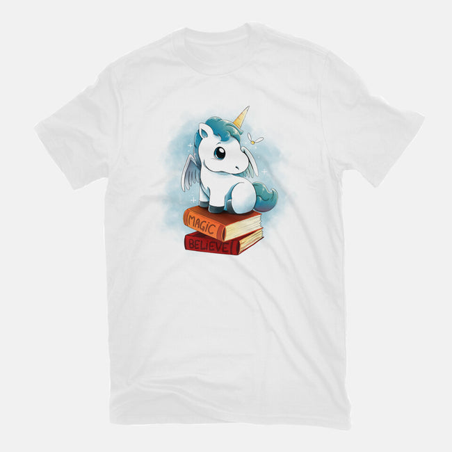 Unicorns And Books-womens basic tee-Vallina84
