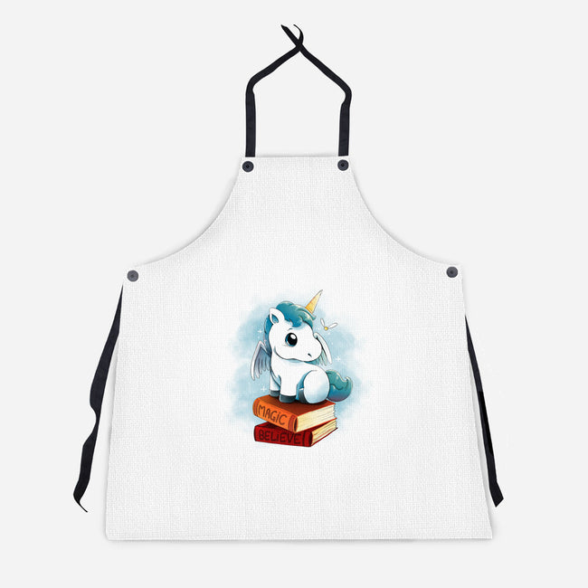 Unicorns And Books-unisex kitchen apron-Vallina84