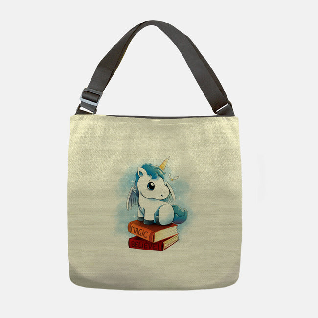 Unicorns And Books-none adjustable tote bag-Vallina84
