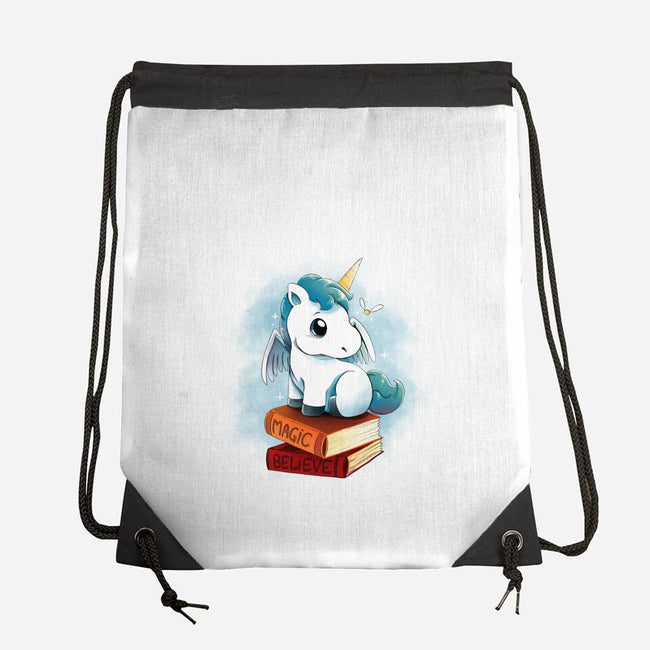 Unicorns And Books-none drawstring bag-Vallina84